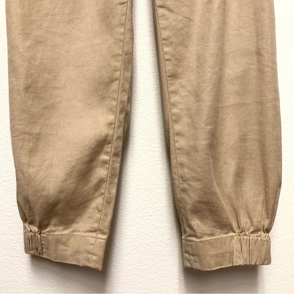 Aritzia Babaton Linen Blend Dexter Jogger Pants‎ XXS Cropped Ankle Pull On Beige